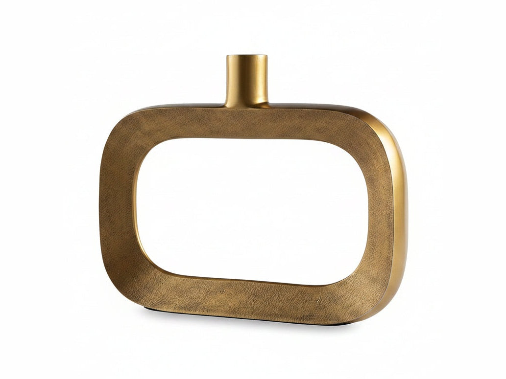 Lawtonville gold metallic vase on a white background
