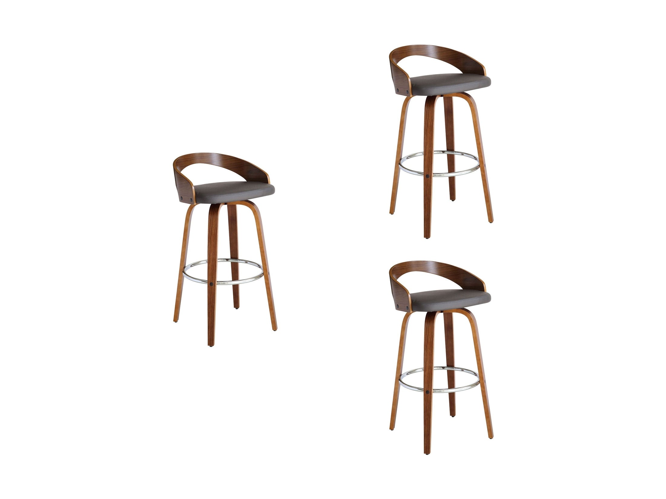 Sonia - 30" Bar Height Swivel Bar Stool - Walnut Wood