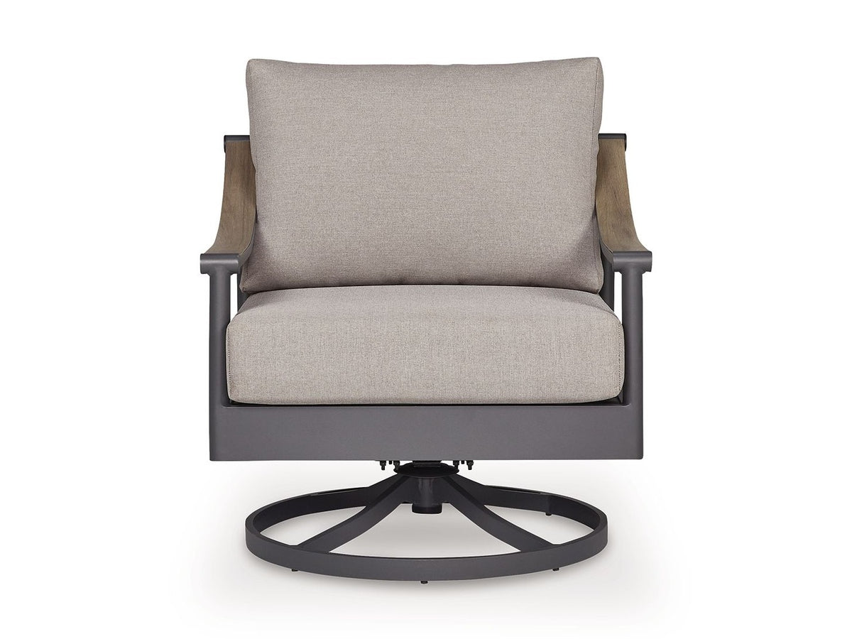 Ocean Beach - Swivel Lounge With Cushion - Gray