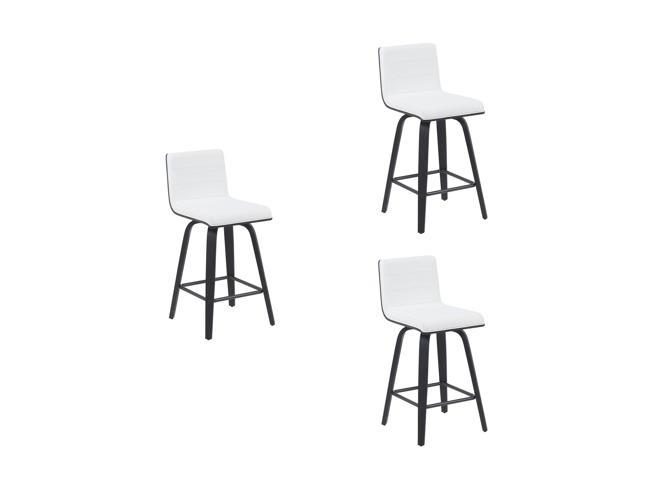 Vienna - Modern Counter Height Swivel Bar Stool - Black Brushed Wood Frame