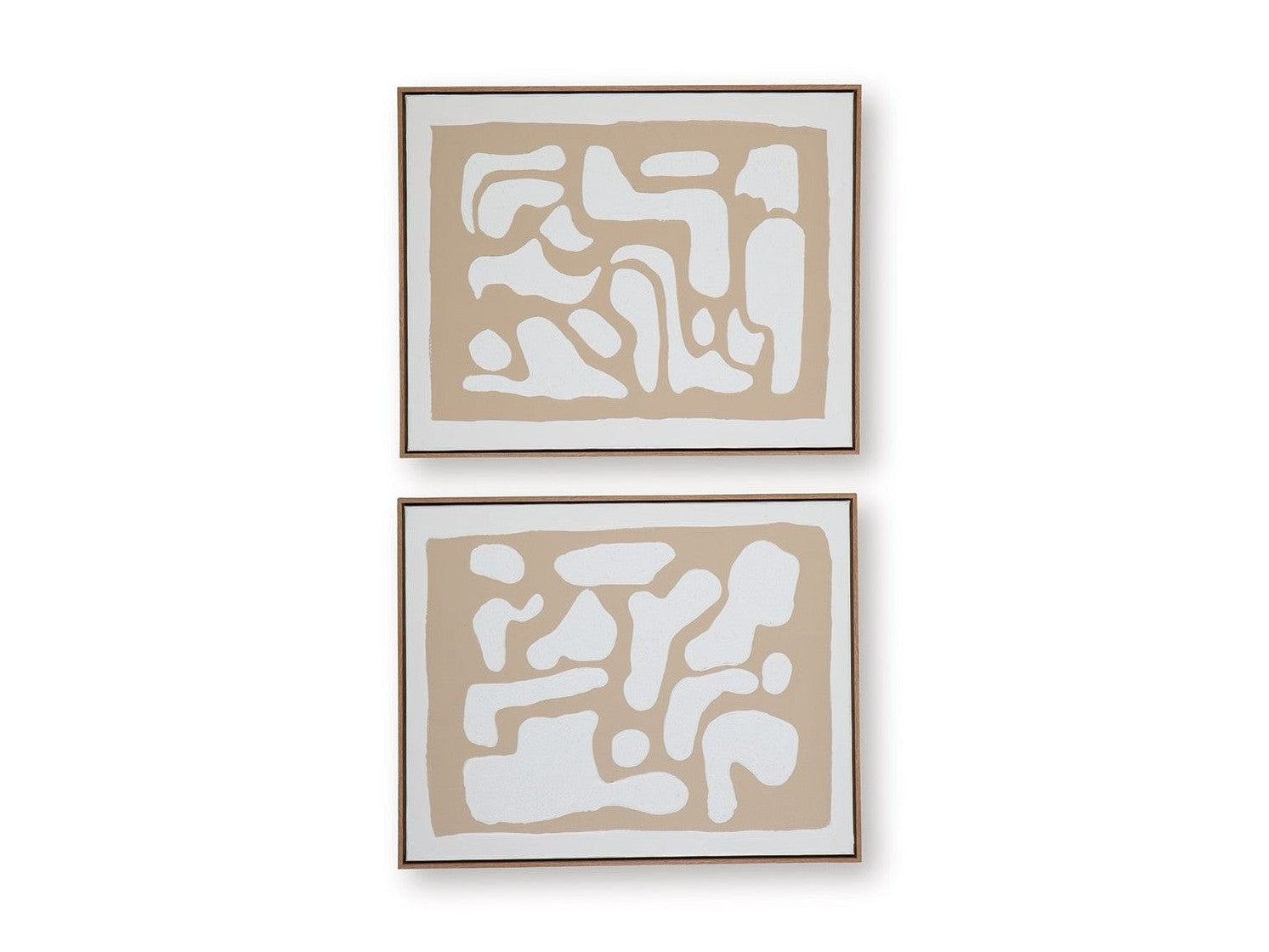 Waldett - Wall Art Set (Set of 2) - Beige / White