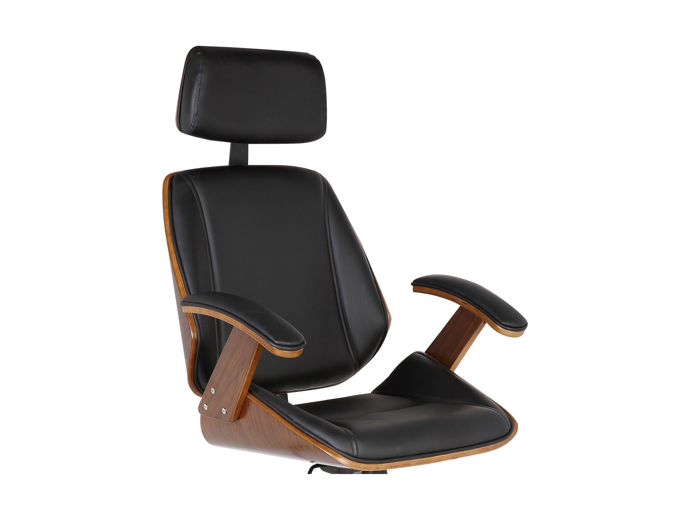 Century - Office Chair Veneer Back With Multifunctional Mechanism - Black / Walnut