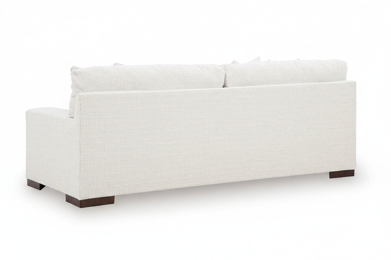 White Heartside sofa with wooden legs on a white background.