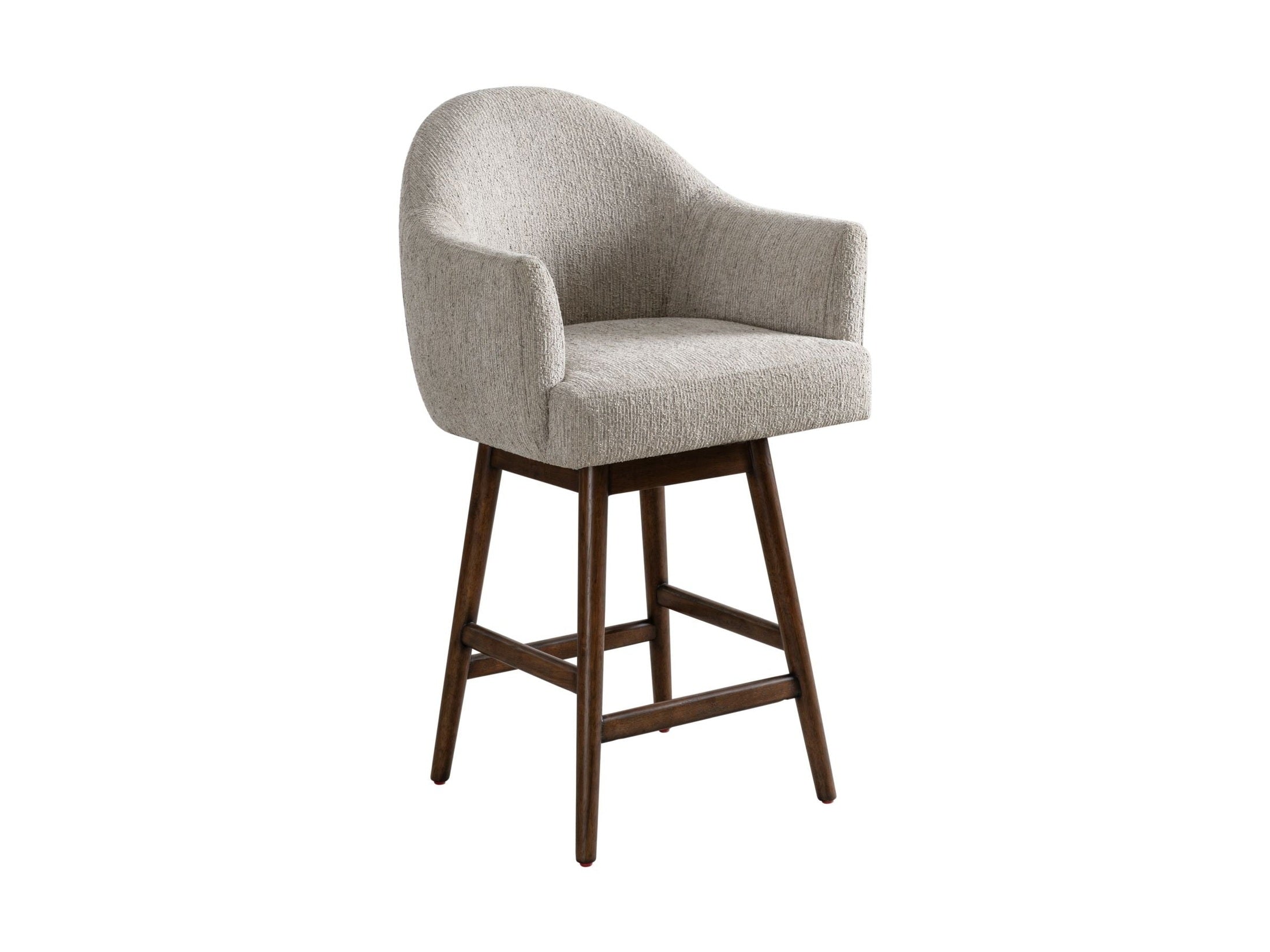 Jaxon - Brown Solid Wood Upholstered 26" Counter Height Swivel Barstool