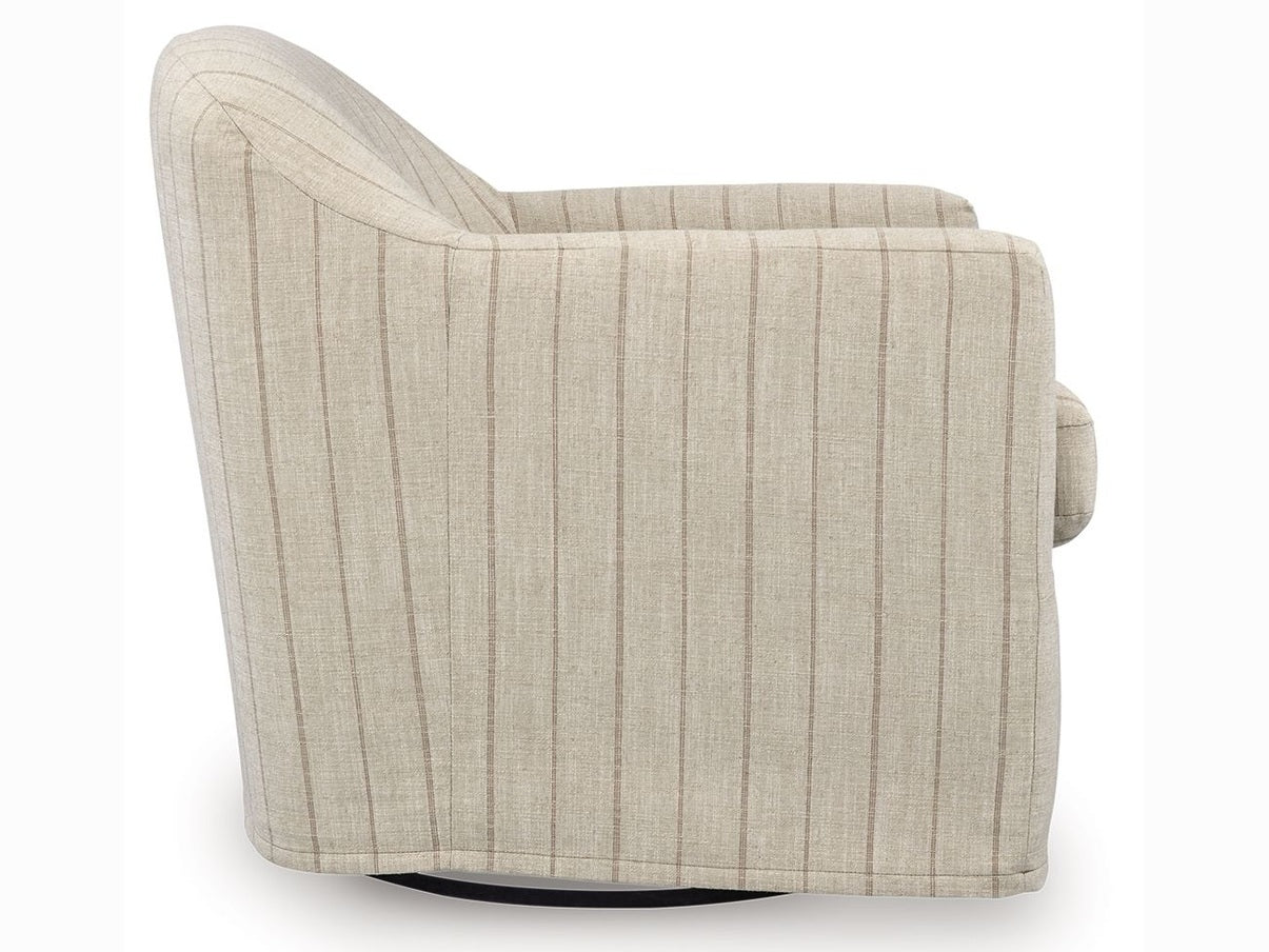 Valwick - Swivel Accent Chair - Cream / Brown
