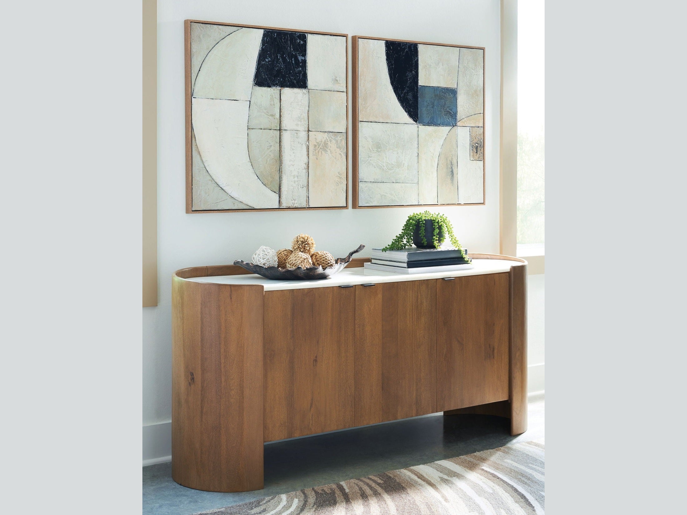 Fitzroy - Accent Cabinet - Brown / White
