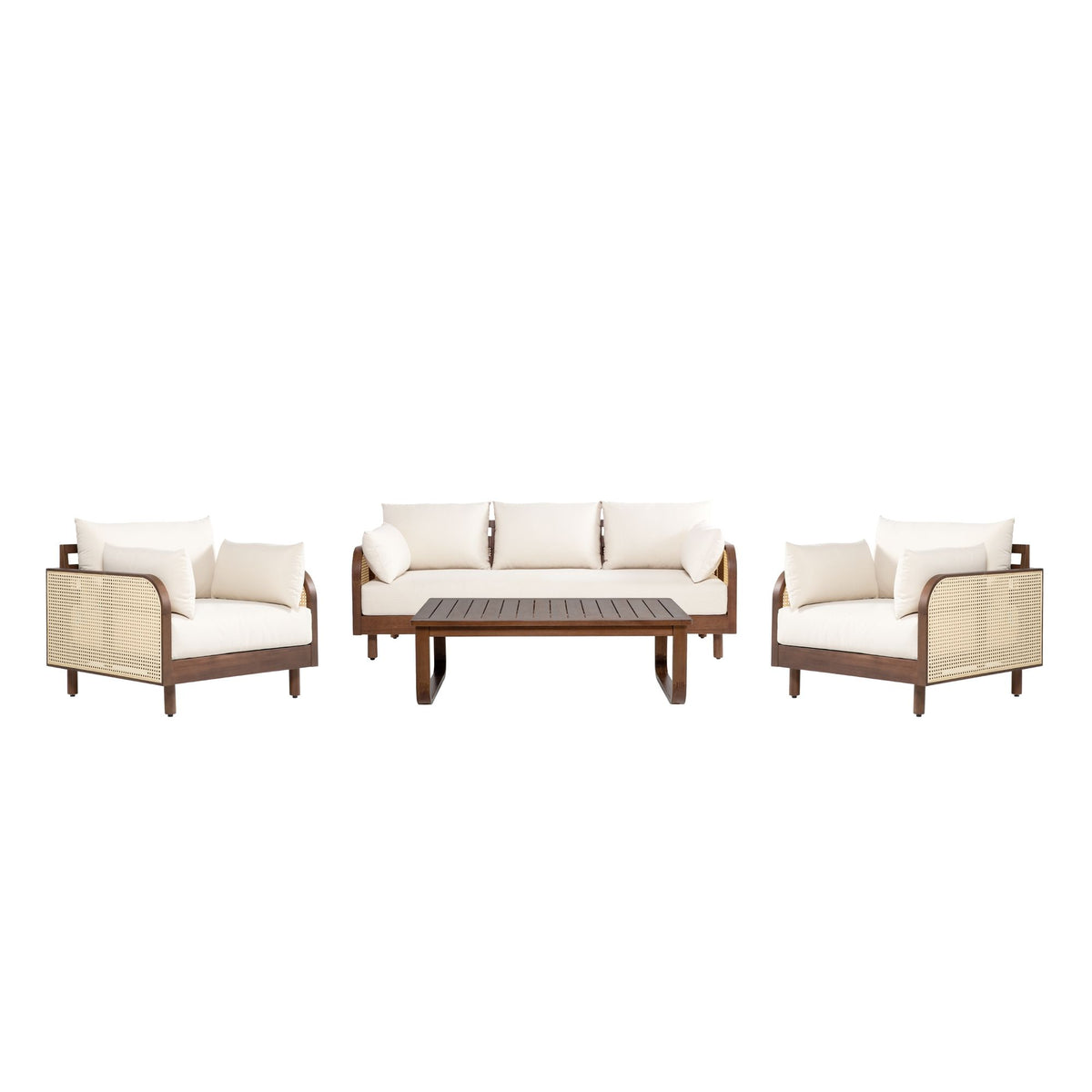 Wavefront - 4-Piece Outdoor Conversation Set With Cushions