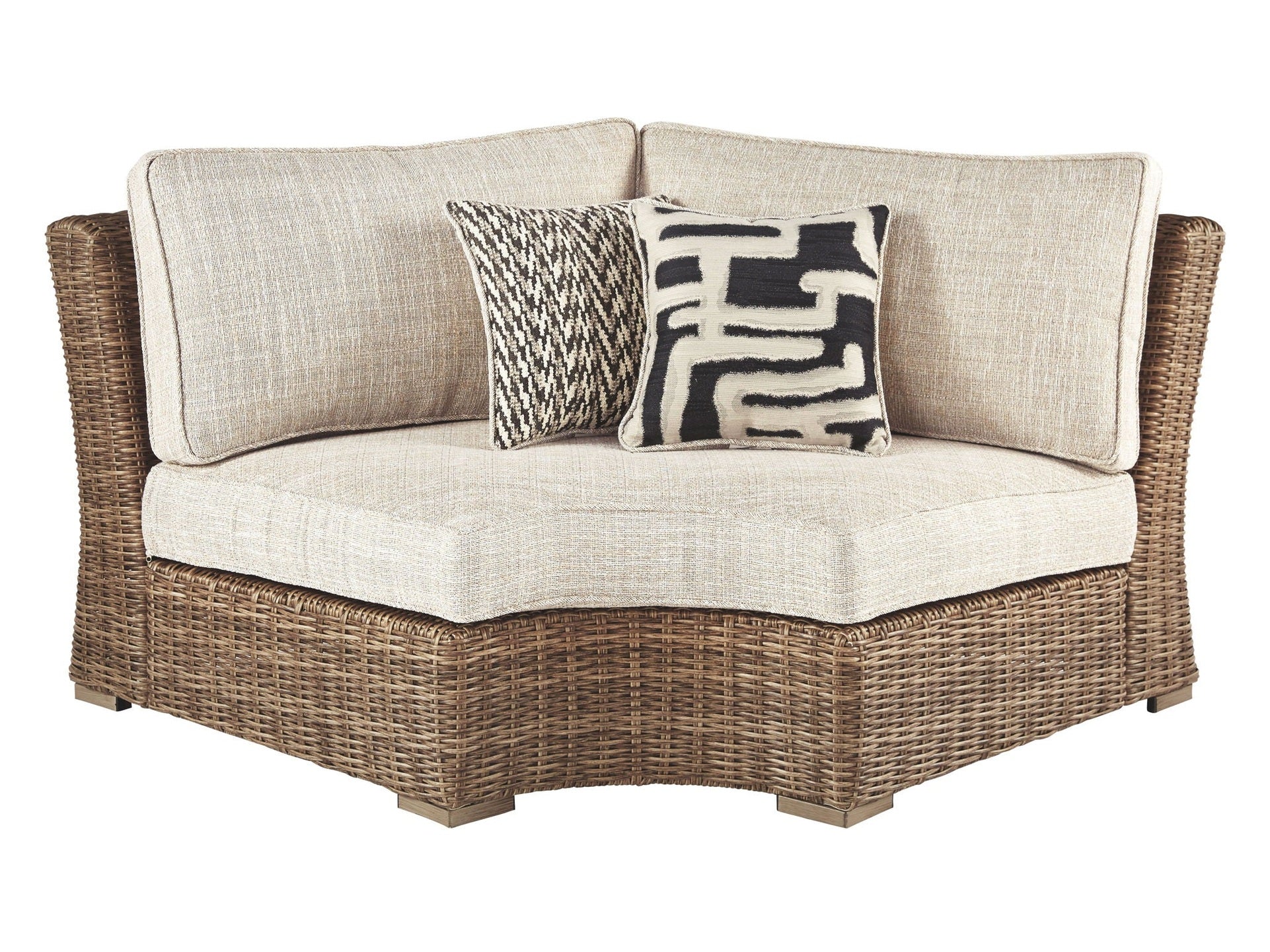 Beachcroft - Curved Corner Chair w/Cushion - Beige