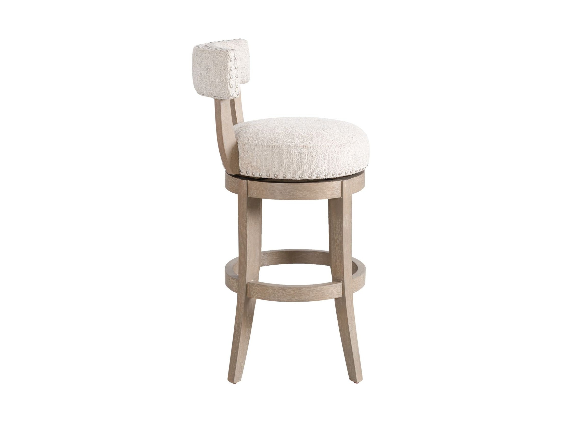Mystic - Solid Wood Upholstered 30" Bar Height Swivel Barstool