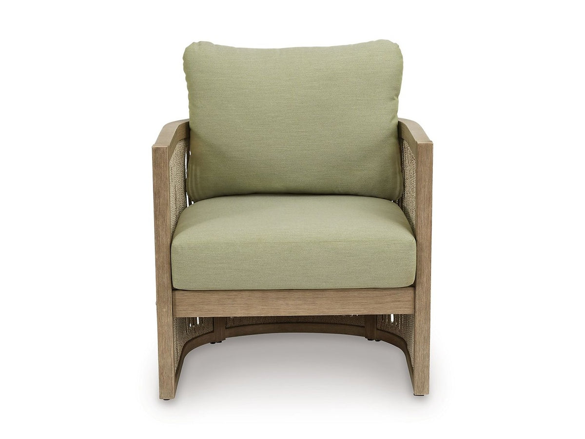Serena Shores - Lounge Chair With Cushion (Set of 2) - Beige / Green