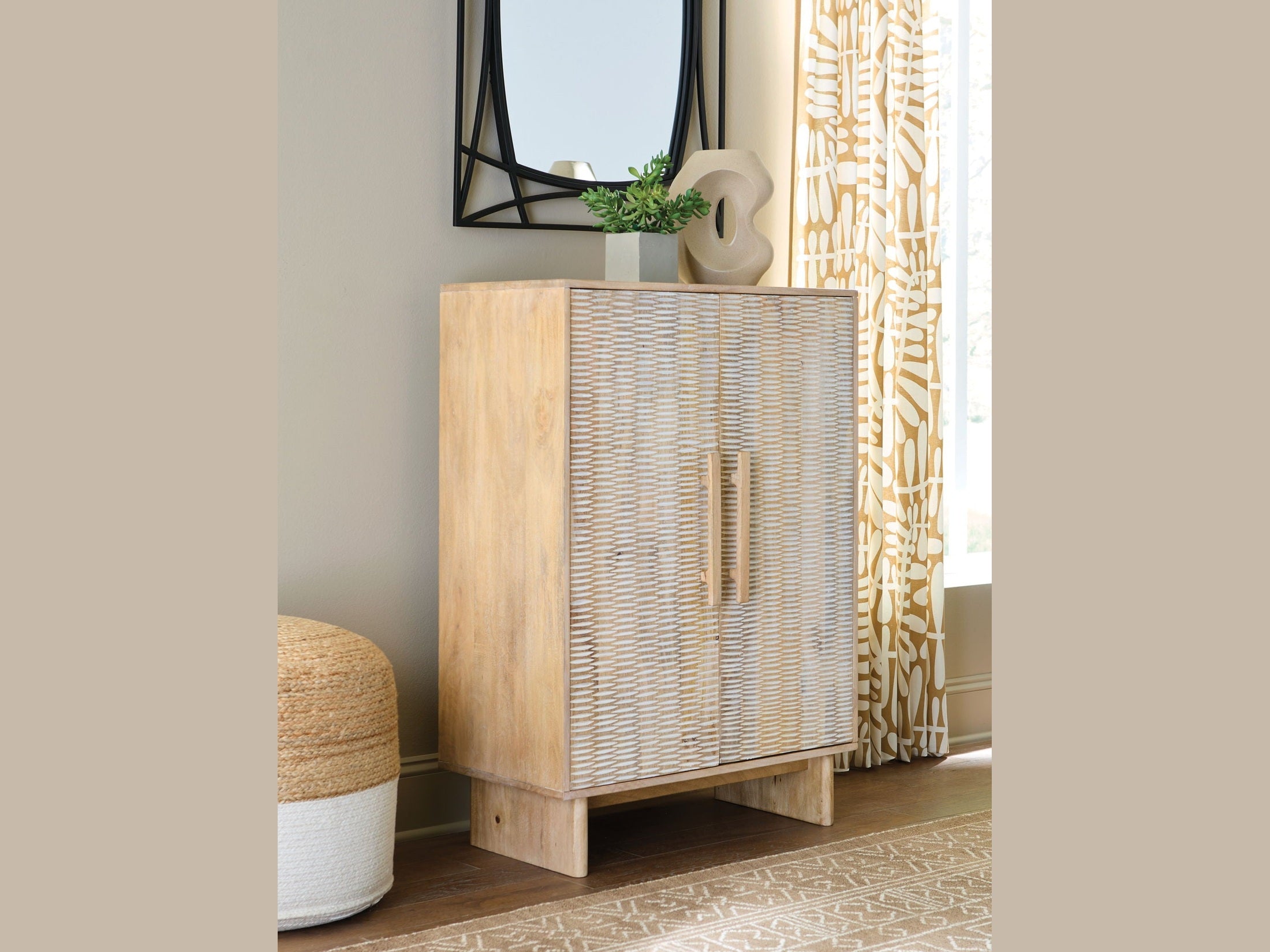 Dallinbury - Accent Cabinet - Natural / White Wash