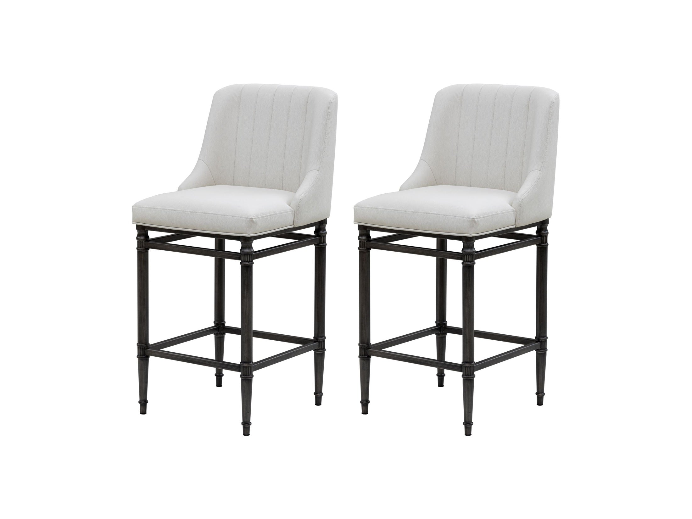 Marvin - Steel Frame Faux Leather Upholstered Bar Height Barstool