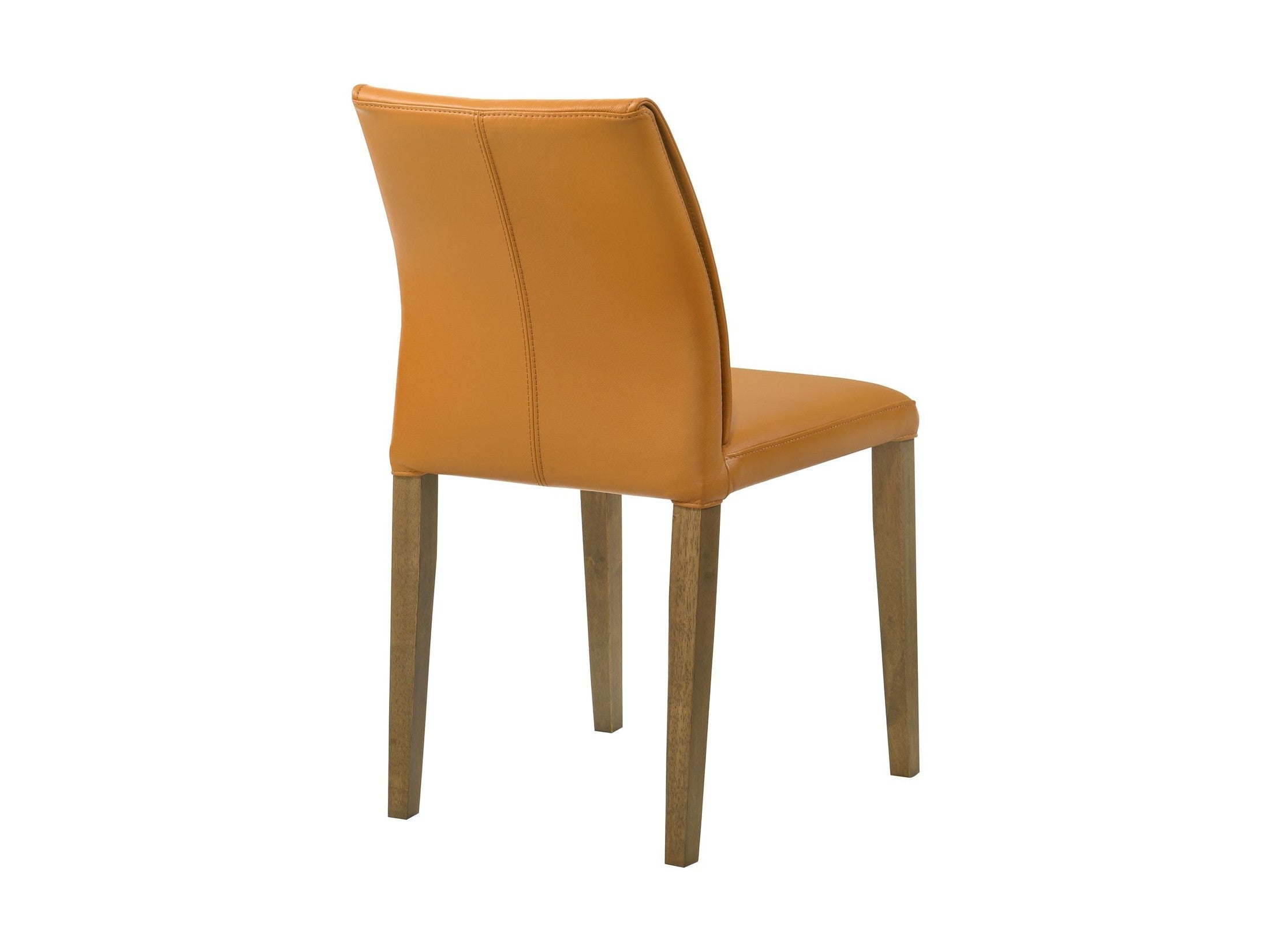 Velena - Full Back Top Grain Leather Upholstered Wood Dining Chairs (Set of 2) - Orange