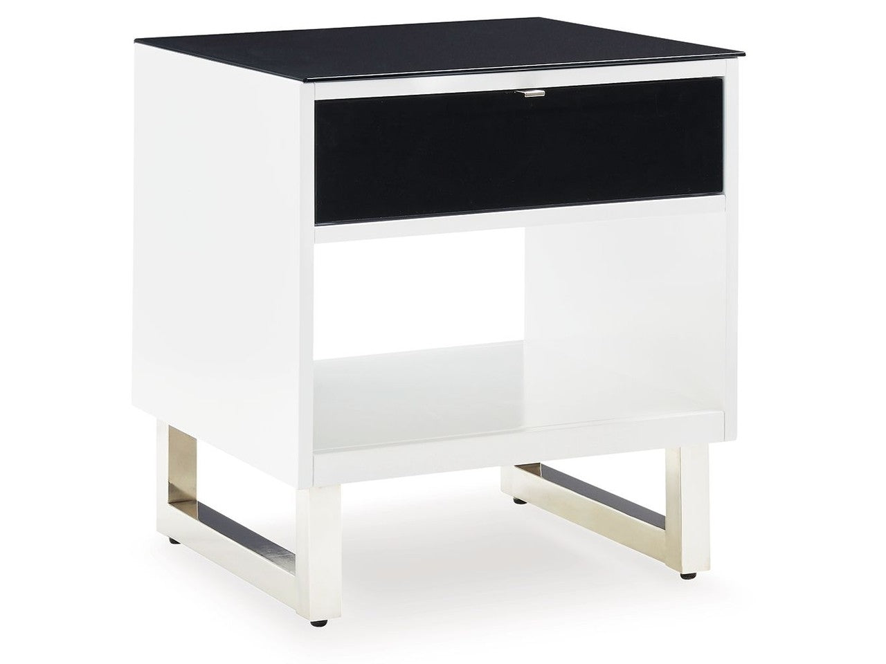 Gardoni - Rectangular End Table - White / Black