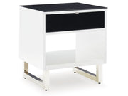 Gardoni - Rectangular End Table - White / Black