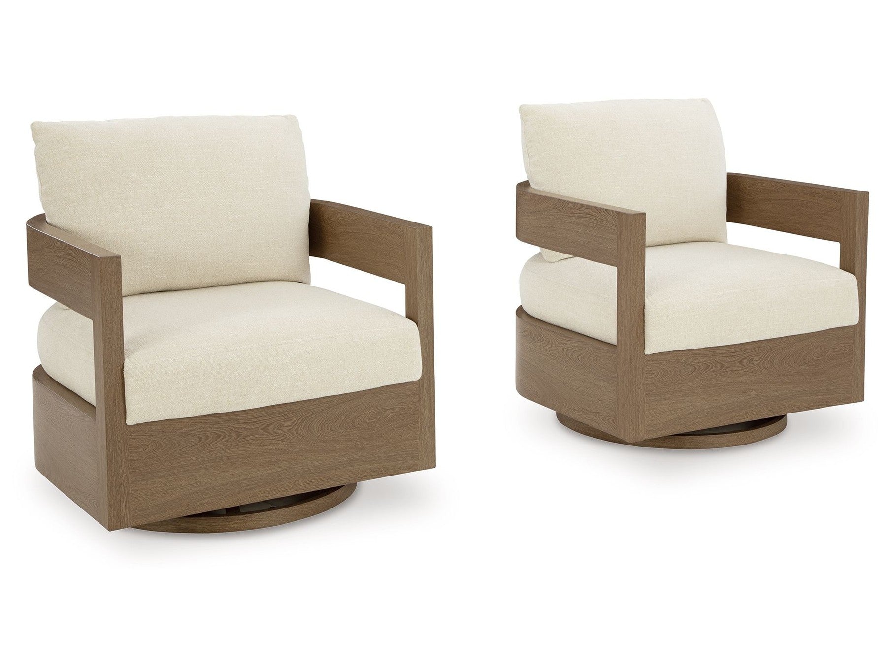 Serene Bay - Swivel Glider Chair With Cushion - Dark Brown / White