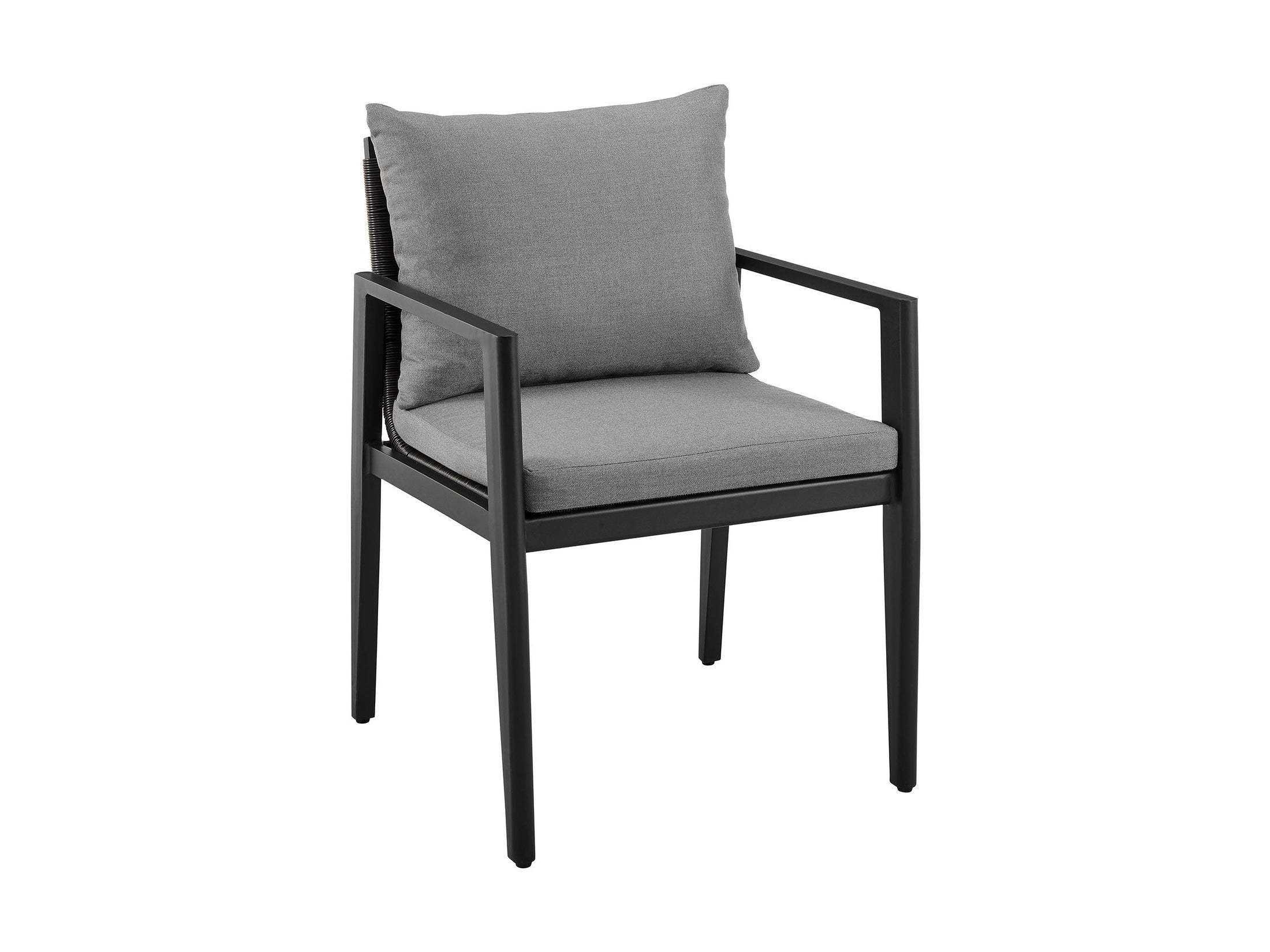 Cayman - Outdoor Patio Dining Chairs With Arms And Cushions (Set of 2) - Gray