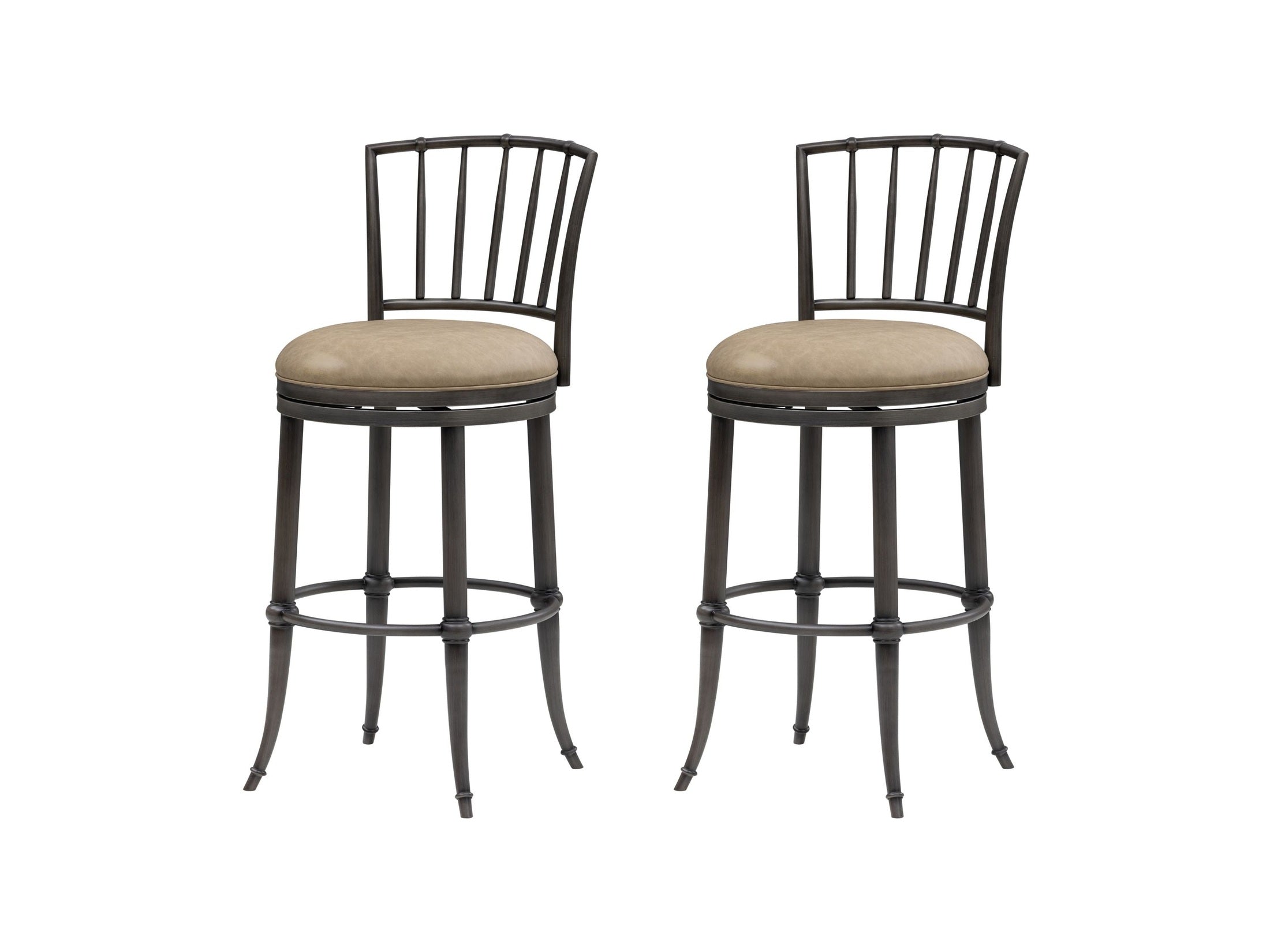 Vince - Commercial Grade Steel Frame Faux Leather Upholstered Swivel Bar Height Barstool