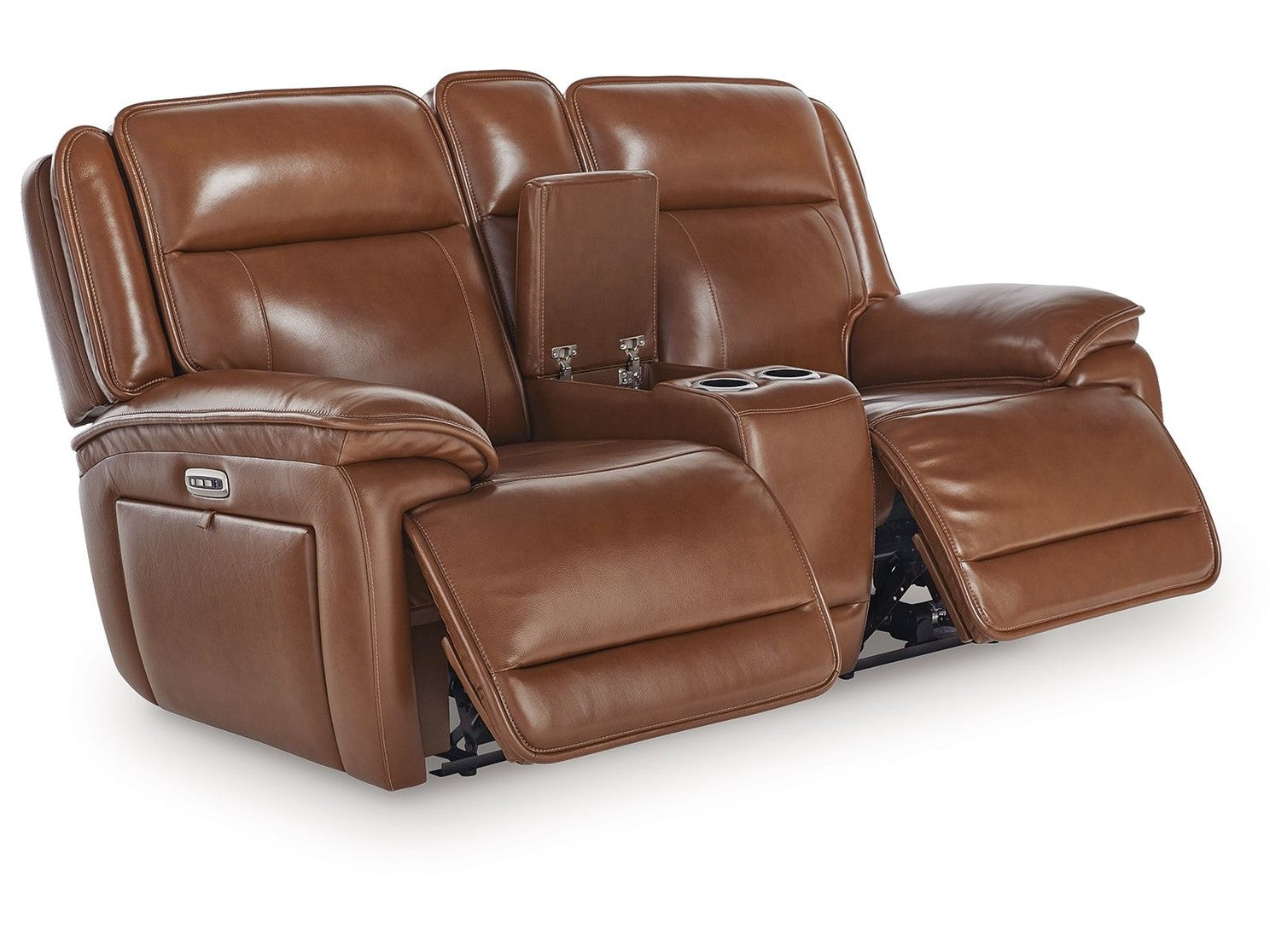 Healy Pier - Power Reclining Loveseat With Console / Adj Headrest - Chocolate