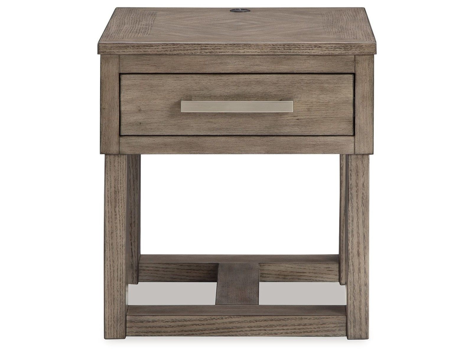 Loyaska - Rectangular End Table - Grayish Brown