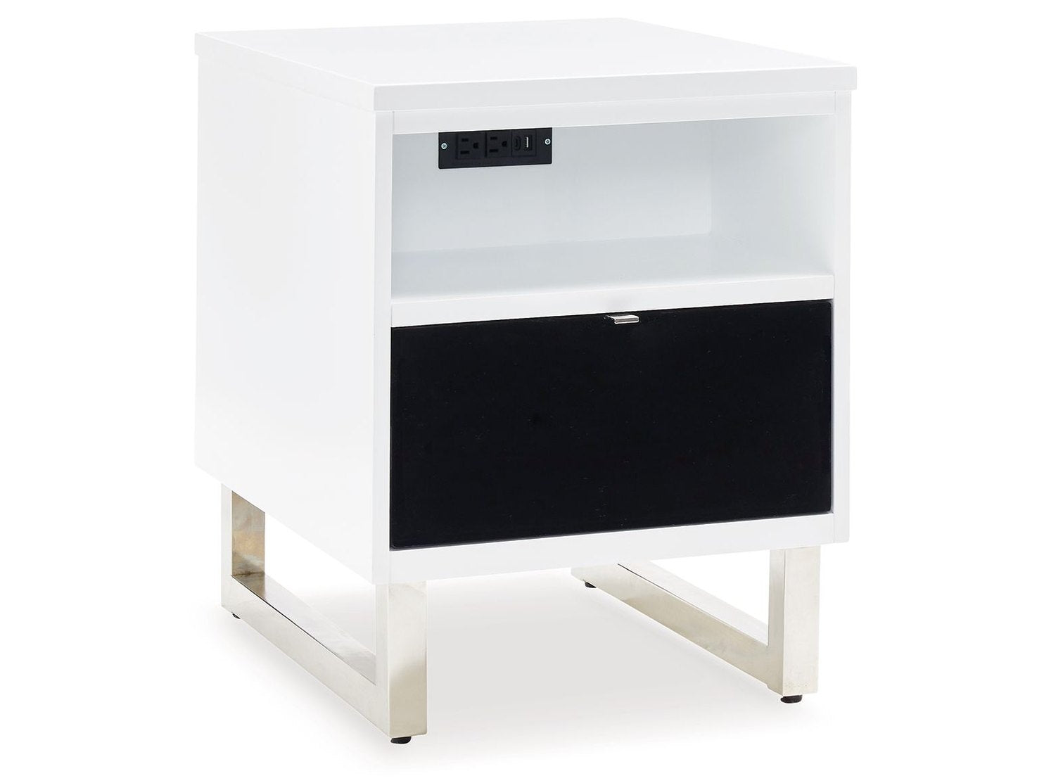 Gardoni - Chair Side End Table - White / Black