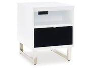 Gardoni - Chair Side End Table - White / Black