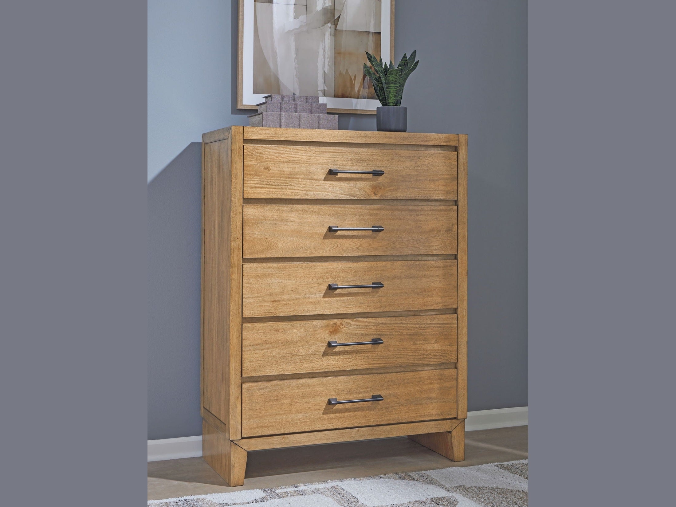 Sherbana - Five Drawer Chest - Light Brown