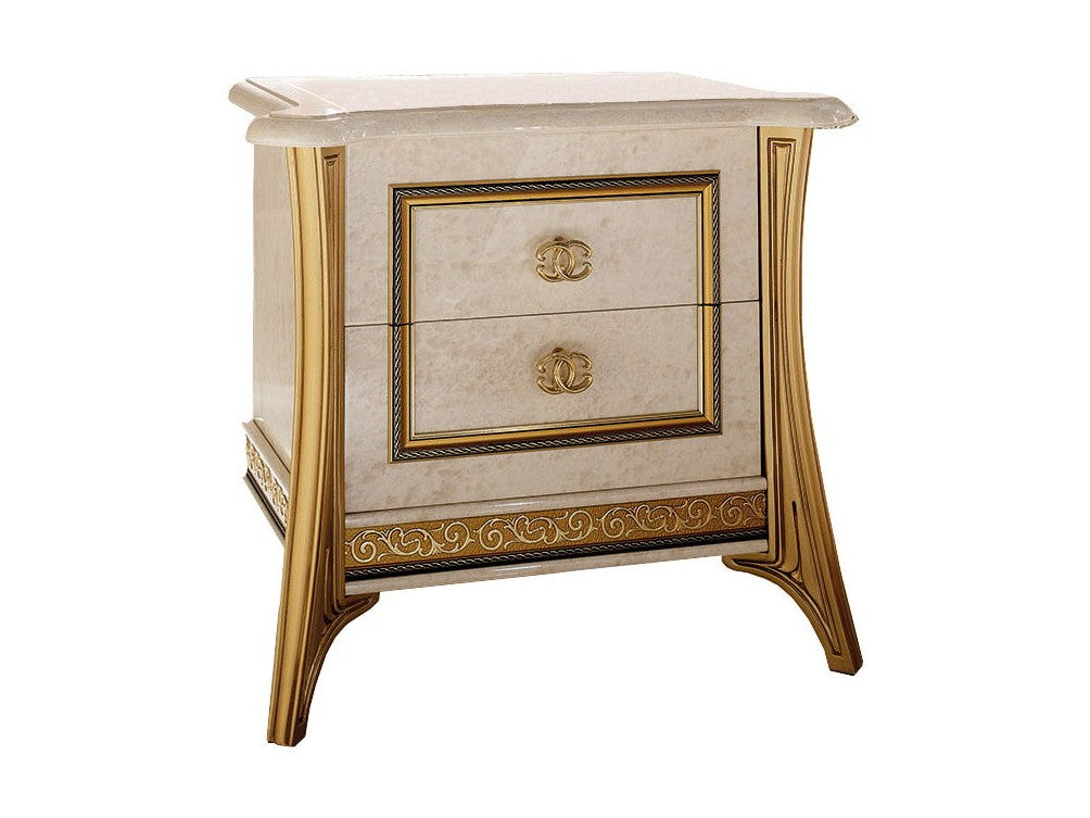 Melodia - Nightstand - Beige / Gold