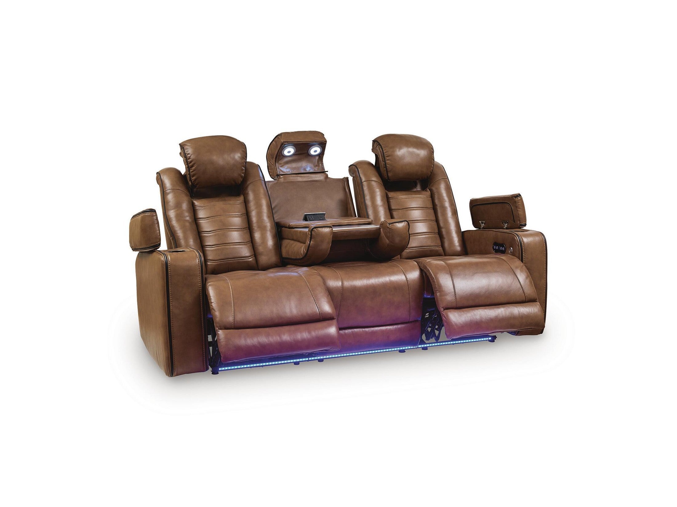 Gruaro - Power Reclining Sofa With Adjustable Headrest - Amber