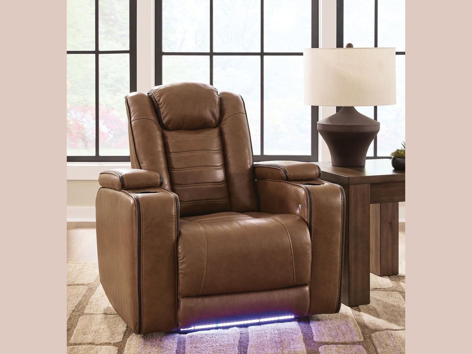 Gruaro - Power Recliner With Adjustable Headrest - Amber