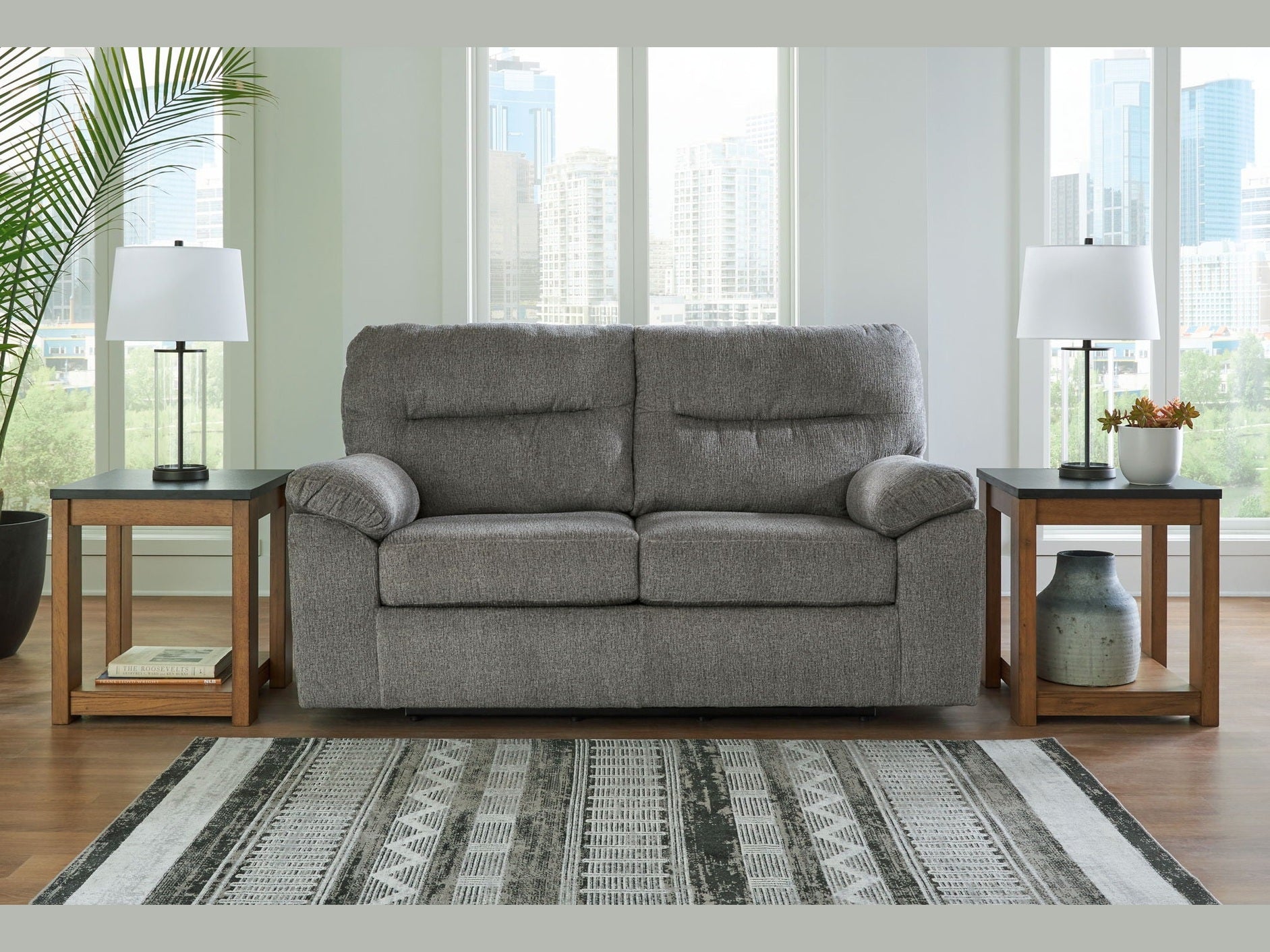 Bindura - Glider Loveseat - Mineral