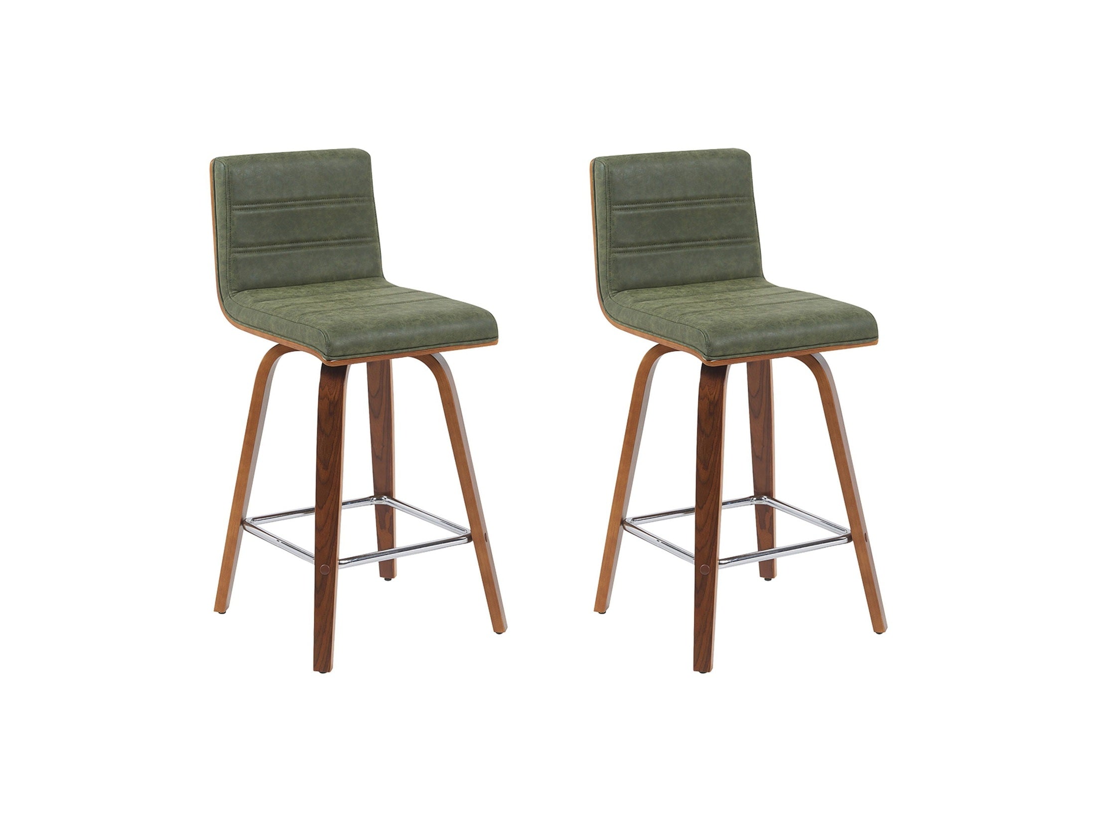 Vienna - Modern Counter Height Swivel Bar Stool - Walnut Finished Wood Frame