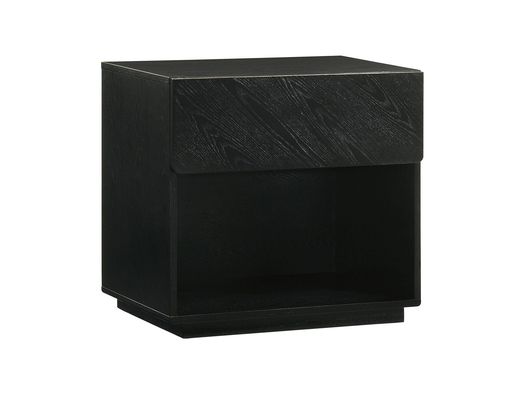 Petra - 1 Drawer Wood Nightstand - Black