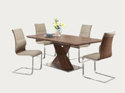 Bethany dining room set with four chairs on a white background