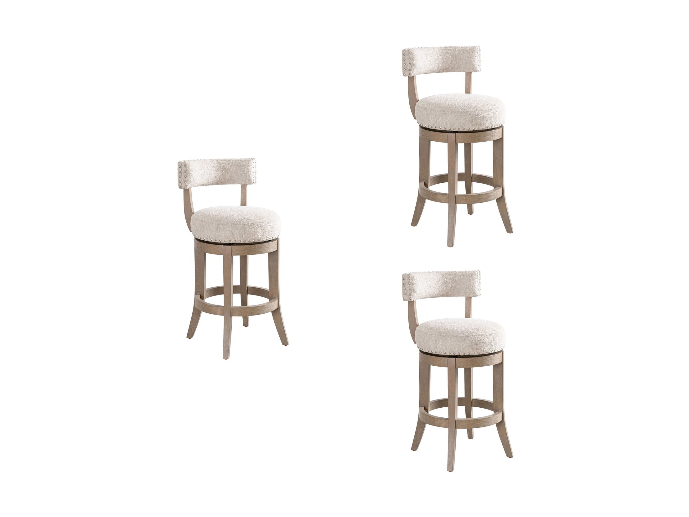 Mystic - Solid Wood Upholstered 26" Counter Height Swivel Barstool