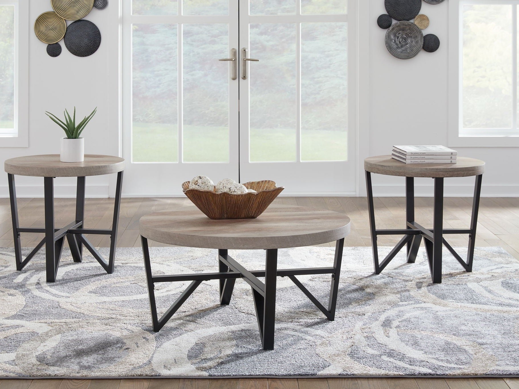 Deanlee - Occasional Table Set (Set of 3) - Grayish Brown / Black