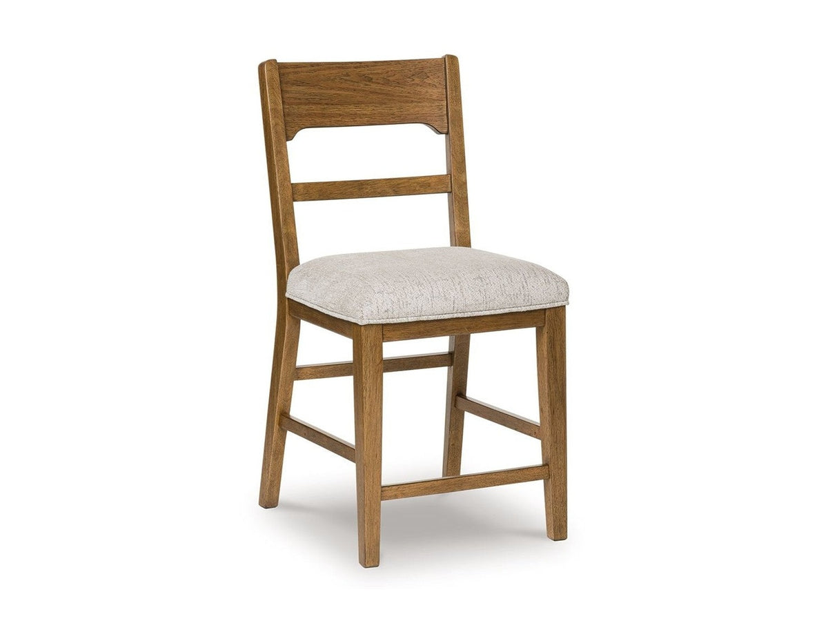 Cabalynn - Upholstered Barstool (Set of 2) - Oatmeal / Light Brown