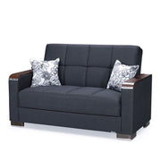 Ottomanson Armada X - Upholstered Convertible Wood Trimmed Loveseat With Storage - Polyester