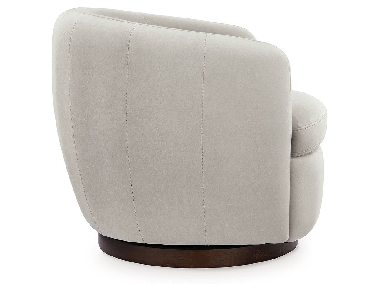 Annbury - Swivel Accent Chair - Light Beige