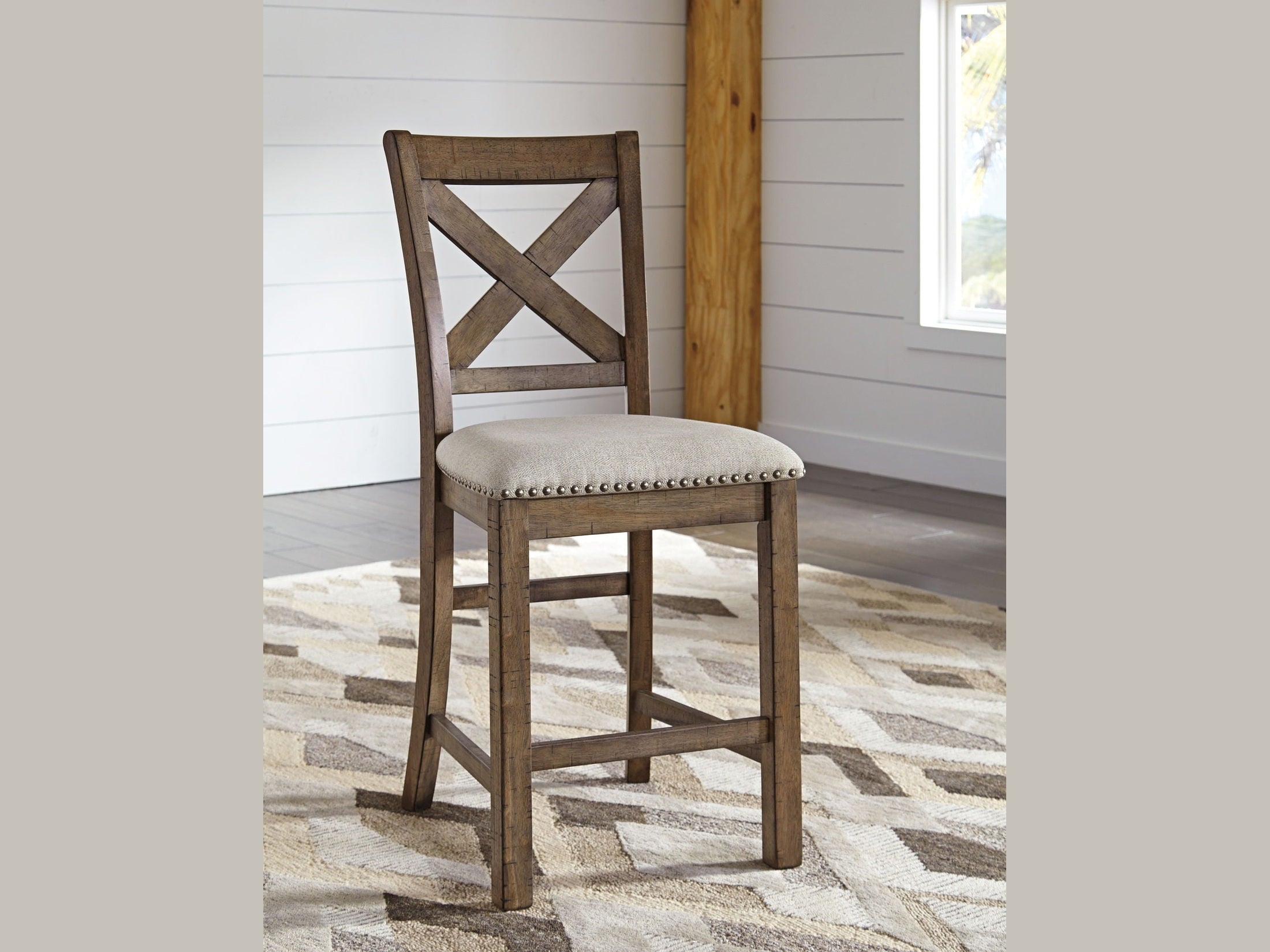 Moriville - Upholstered Barstool (Set of 2) - Beige