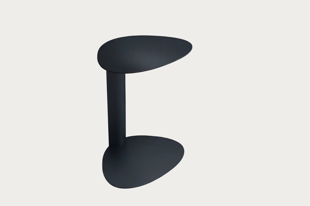 Bink side table in pepper finish on a white background