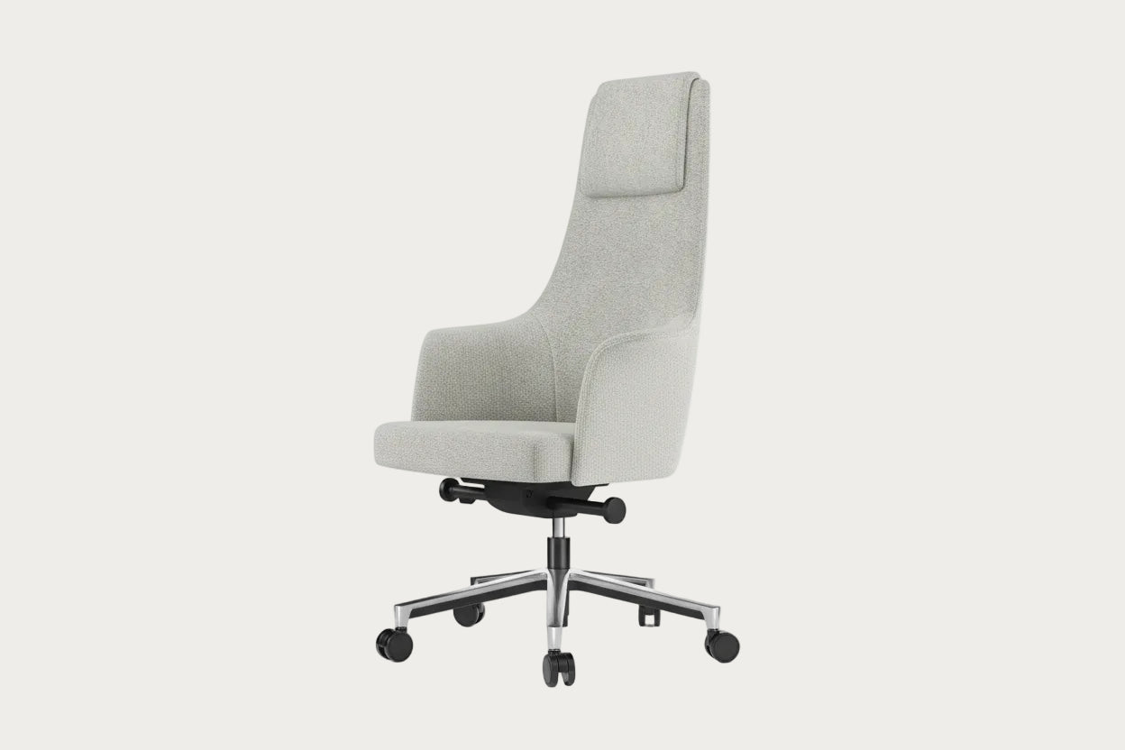 Bolo 3532 office chair in Oatmeal fabric with high backrest on a white background.