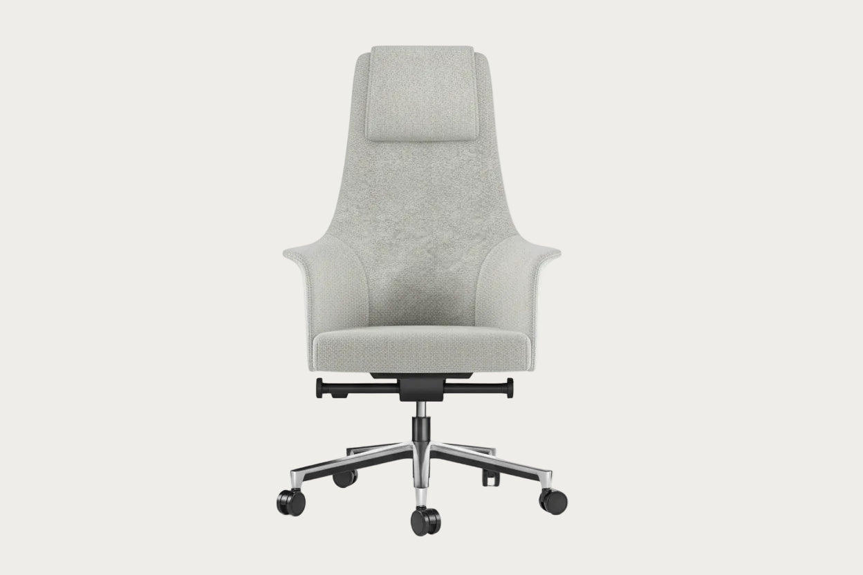 Bolo 3532 office chair in Oatmeal fabric with high backrest on a white background.
