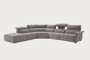 Borg Sectional Sofa upholstered in light grey with the recliners