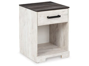 Shawburn - One Drawer Night Stand - Whitewash / Charcoal Gray