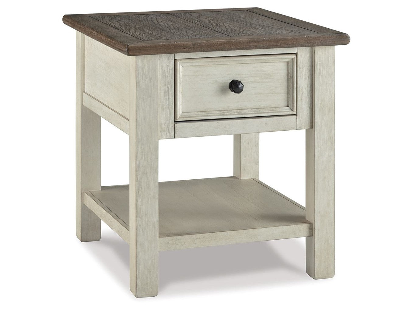 Bolanburg - Rectangular End Table - White / Brown / Beige
