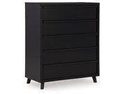 Danziar - Five Drawer Wide Chest - Black