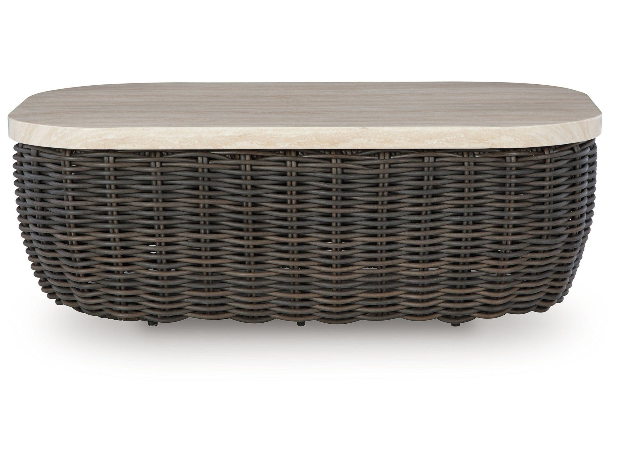 Kimora - Rectangular Cocktail Table - Beige / Dark Brown