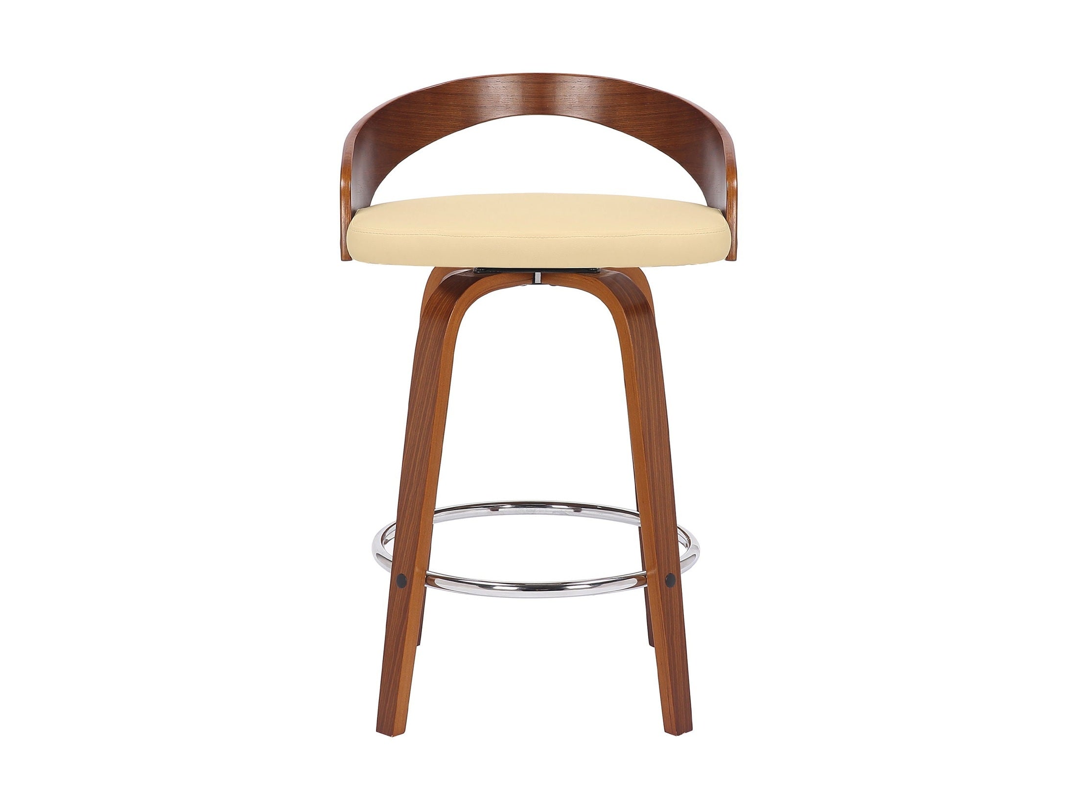 Sonia - 26" Counter Height Swivel Bar Stool - Walnut Wood