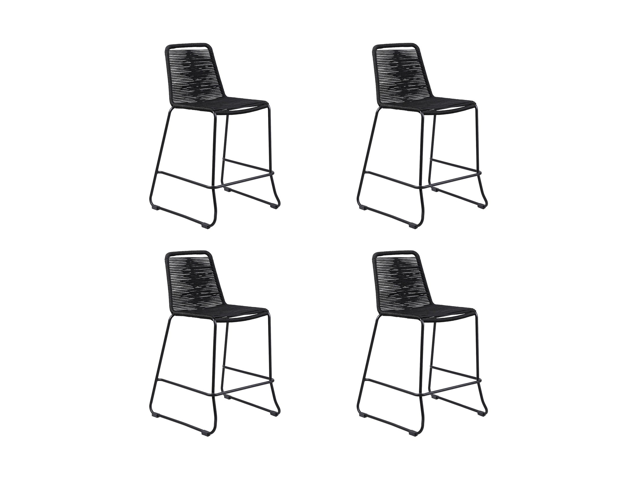 Shasta - 26" Outdoor Metal And Rope Stackable Barstool